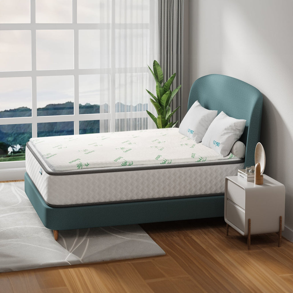 8cm Memory Foam Mattress Topper + 2 Memory Foam Contour Pillows – Single Size Sleep Upgrade Set with Bamboo Covers