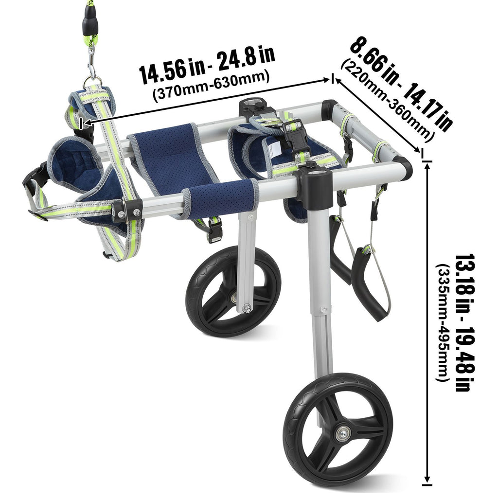 2 Wheels Dog Wheelchair for Back Legs, Pet Wheelchair Lightweight & Adjustable Assisting in Healing, Dog Cart/Wheelchair for Injured, Disabled, Paralysis, Hind Limb Weak Pet(M)
