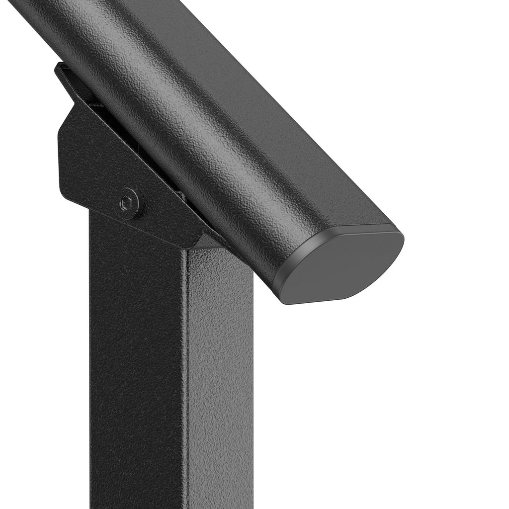 Handrails for Outdoor Steps, 2-3 Step Stair Hand Rail Kit, Transitional Carbon Steel Railings with Installation Kit, Stair Rails for Seniors, Concrete Steps & Porch & Deck, Black Square Tube