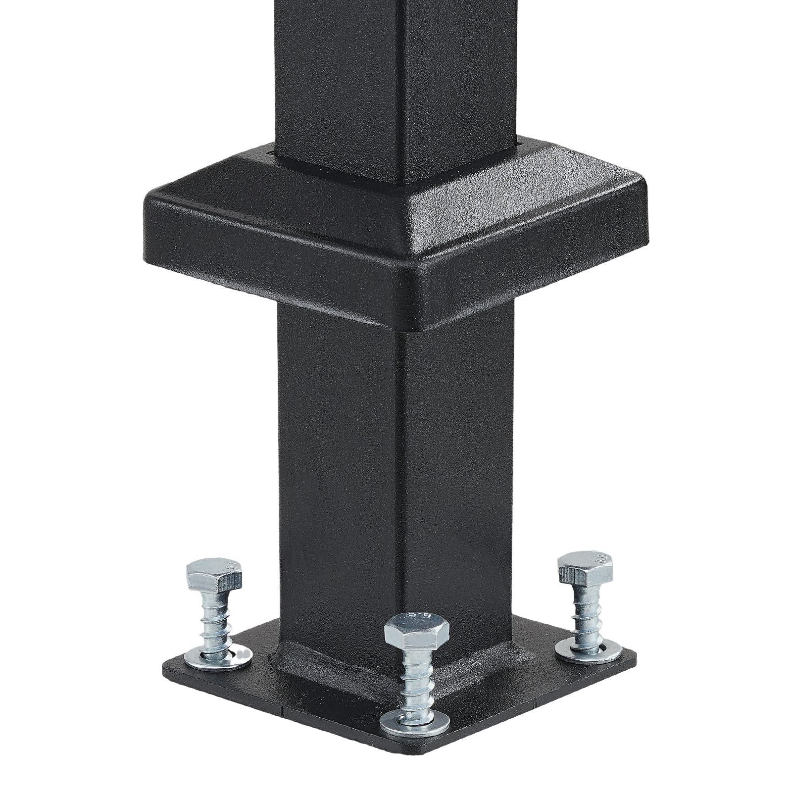 Handrails for Outdoor Steps, 5 Step Stair Hand Rail Kit, Transitional Carbon Steel Railings with Installation Kit, Stair Rails for Seniors, Concrete Steps & Porch & Deck, Black Square Tube