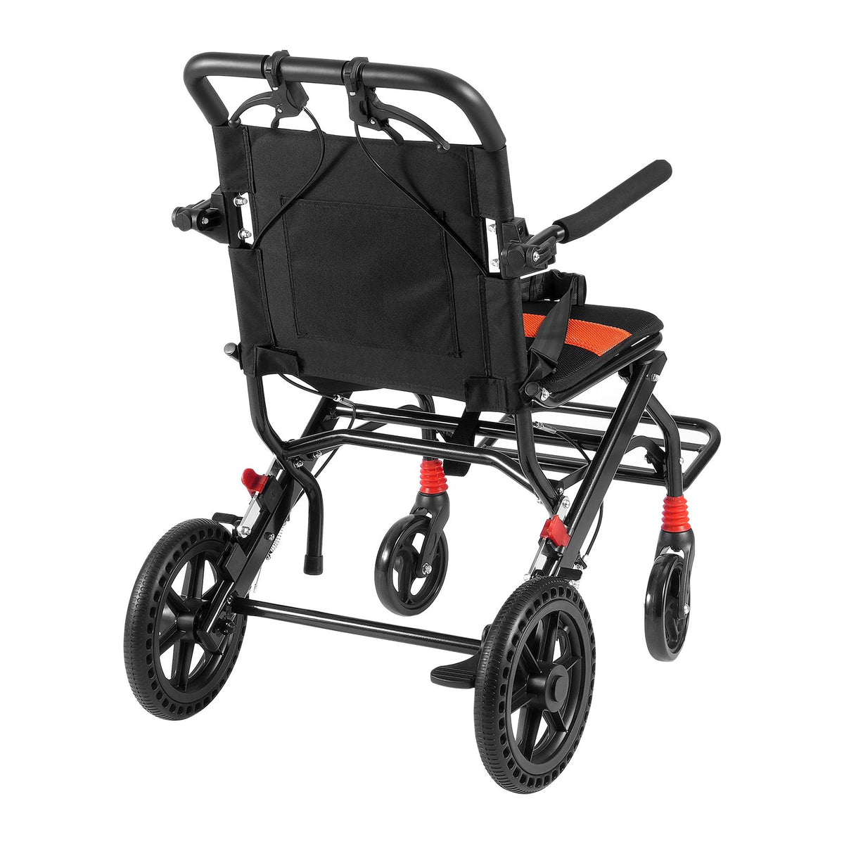 Wheelchair Aluminum Alloy Transport Chair Foldable 18-In W Seat 220lbs