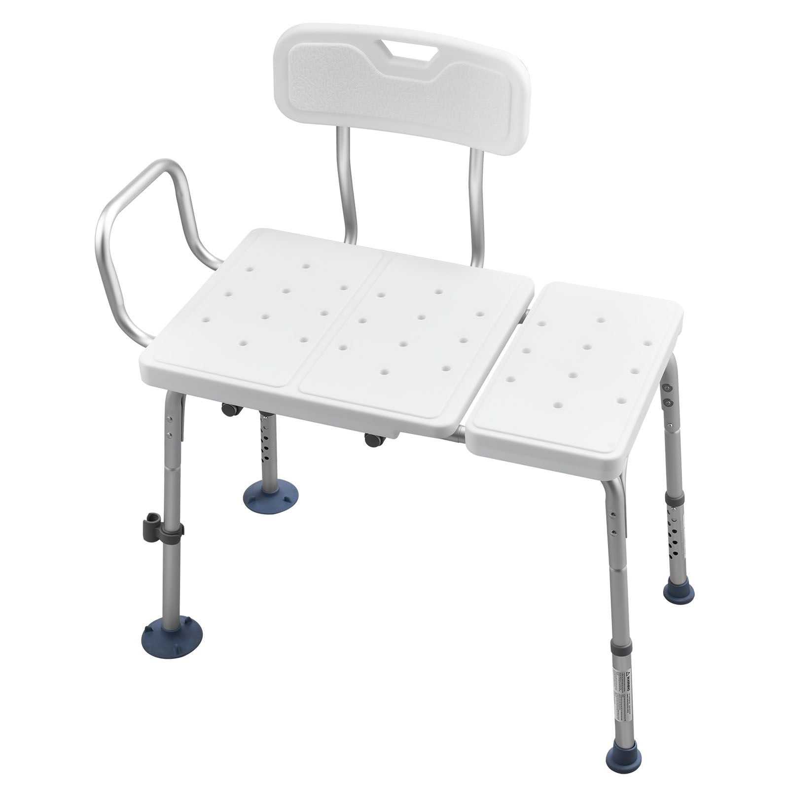 Tub Transfer Bench for Bathtub, 180 kg Capacity Heavy Duty Shower Chair with Arm, Backrest and Curtain Slot, Height Adjustable Shower Bench Bath Seat for Adults, Seniors, Elderly and Disabled