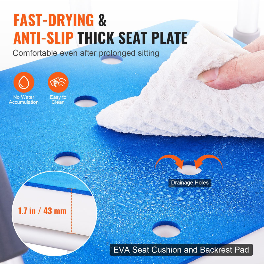 Swivel Shower Chair 360 Degree, Adjustable Shower Seat with Pivoting Arms for Inside Showers or Tubs, Non-Slip Rotating Bathtub Shower Chair for Elderly Disabled Injured, 400LBS Capacity