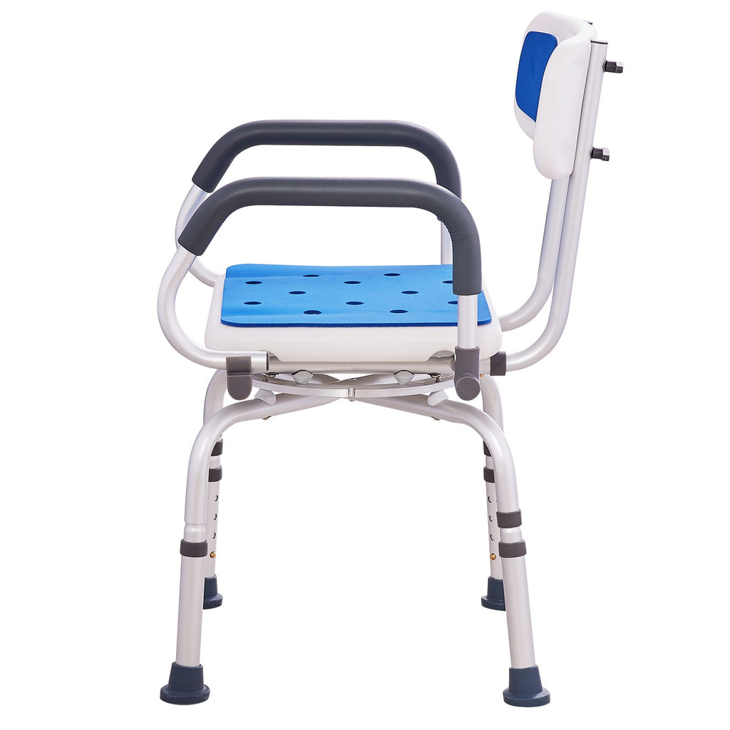 Swivel Shower Chair 360 Degree, Adjustable Shower Seat with Pivoting Arms for Inside Showers or Tubs, Non-Slip Rotating Bathtub Shower Chair for Elderly Disabled Injured, 400LBS Capacity