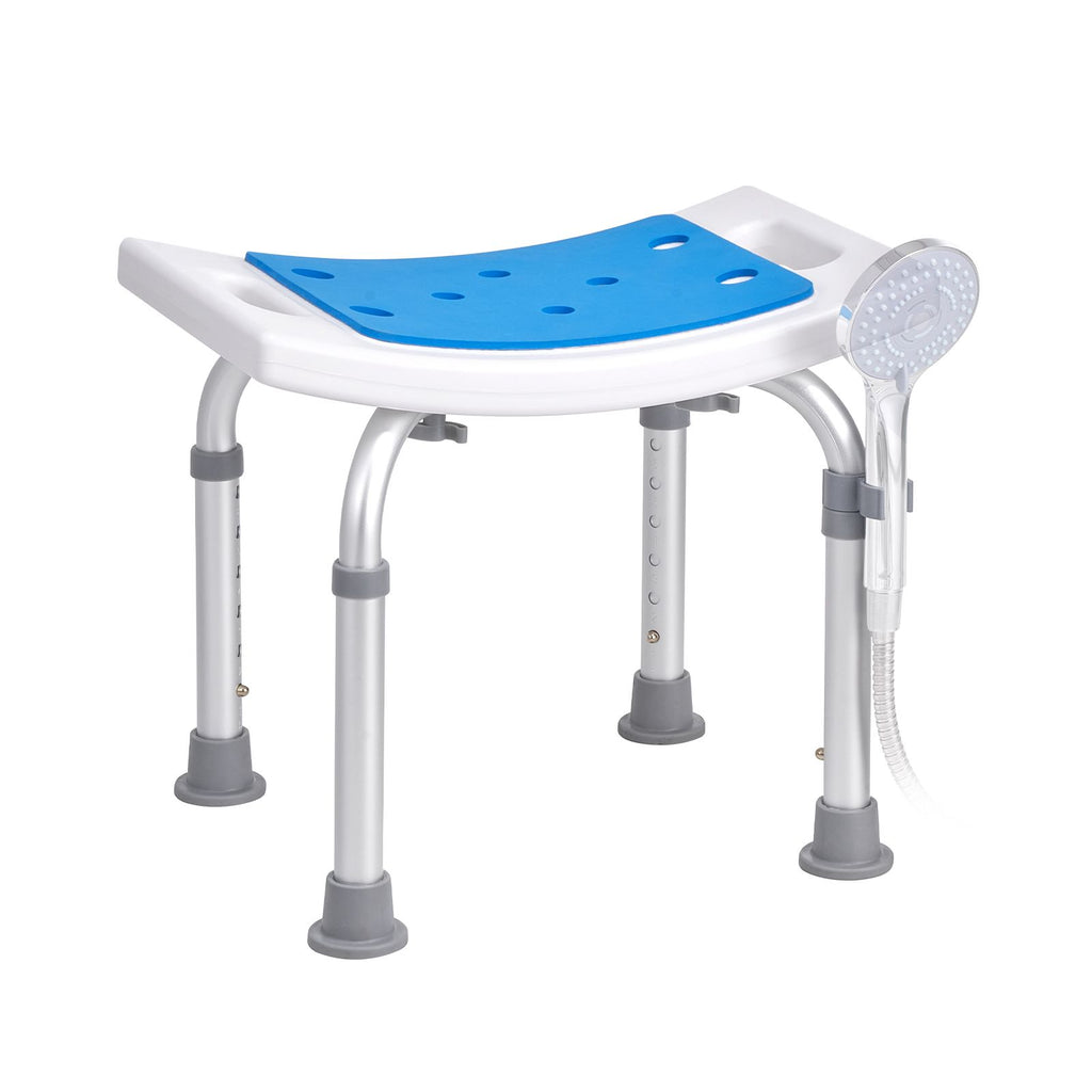 Shower Chair, Adjustable Height Shower Stool, Shower Seat for Inside Shower or Tub, Non-Slip Bench Bathtub Stool Seat for Elderly Disabled Handicap, 158.8 kg Capacity