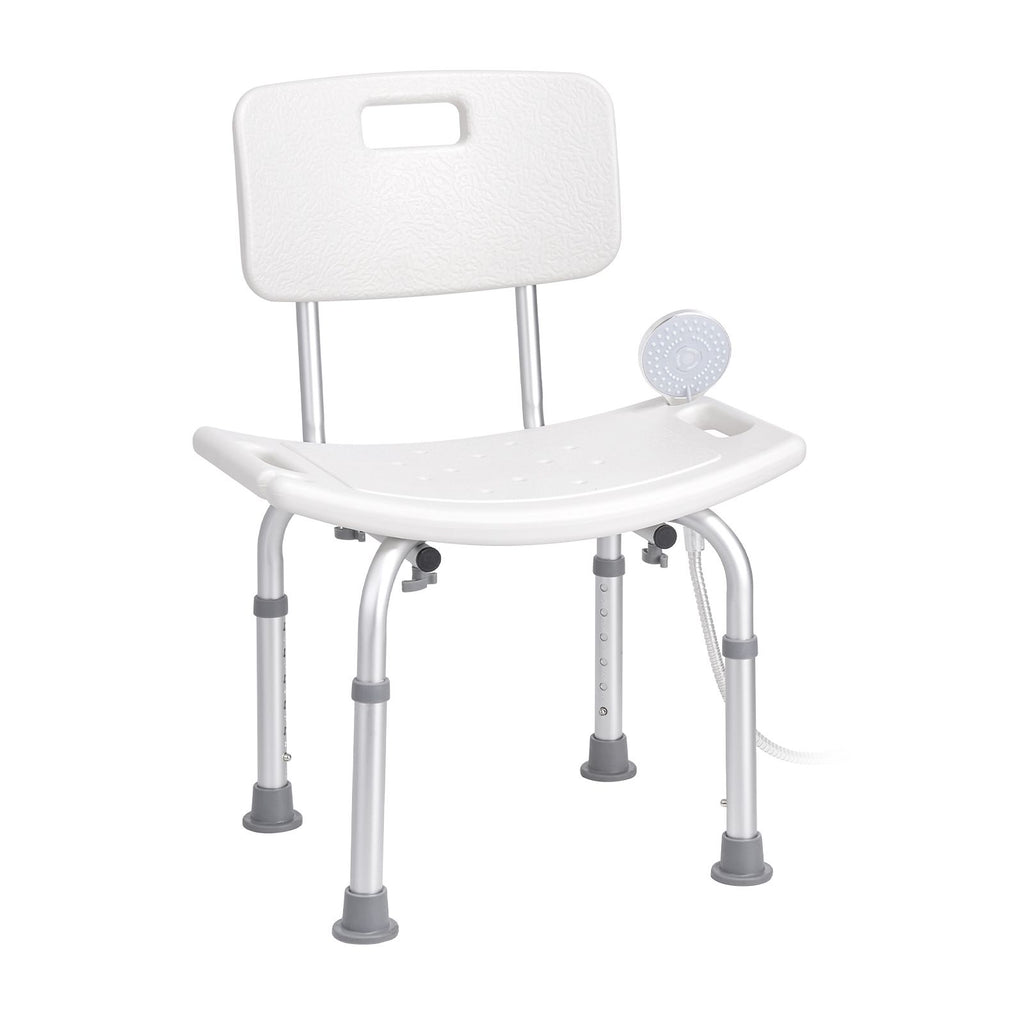 Shower Chair, Shower Seat with Back, Adjustable Height Shower Stool, Shower Chair for Inside Shower Bathtub, Non-slip Bathroom Bench Bath Chair for Elderly Disabled Handicap, 158.8 kg Capacity
