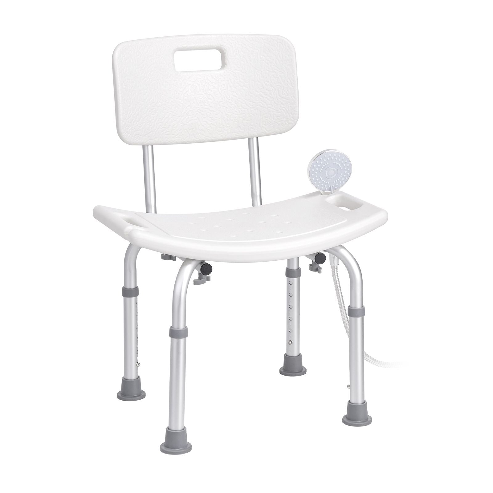 Shower Chair, Shower Seat with Back, Adjustable Height Shower Stool, Shower Chair for Inside Shower Bathtub, Non-slip Bathroom Bench Bath Chair for Elderly Disabled Handicap, 158.8 kg Capacity