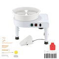 Pottery Wheel, 28 cm Ceramic Wheel Forming Machine, 60-300 RPM Speed Adjustable Foot Pedal, Adjustable Lift Leg, Detachable Basin, Complete Tool Accessory Kit for Work Art Craft DIY, White