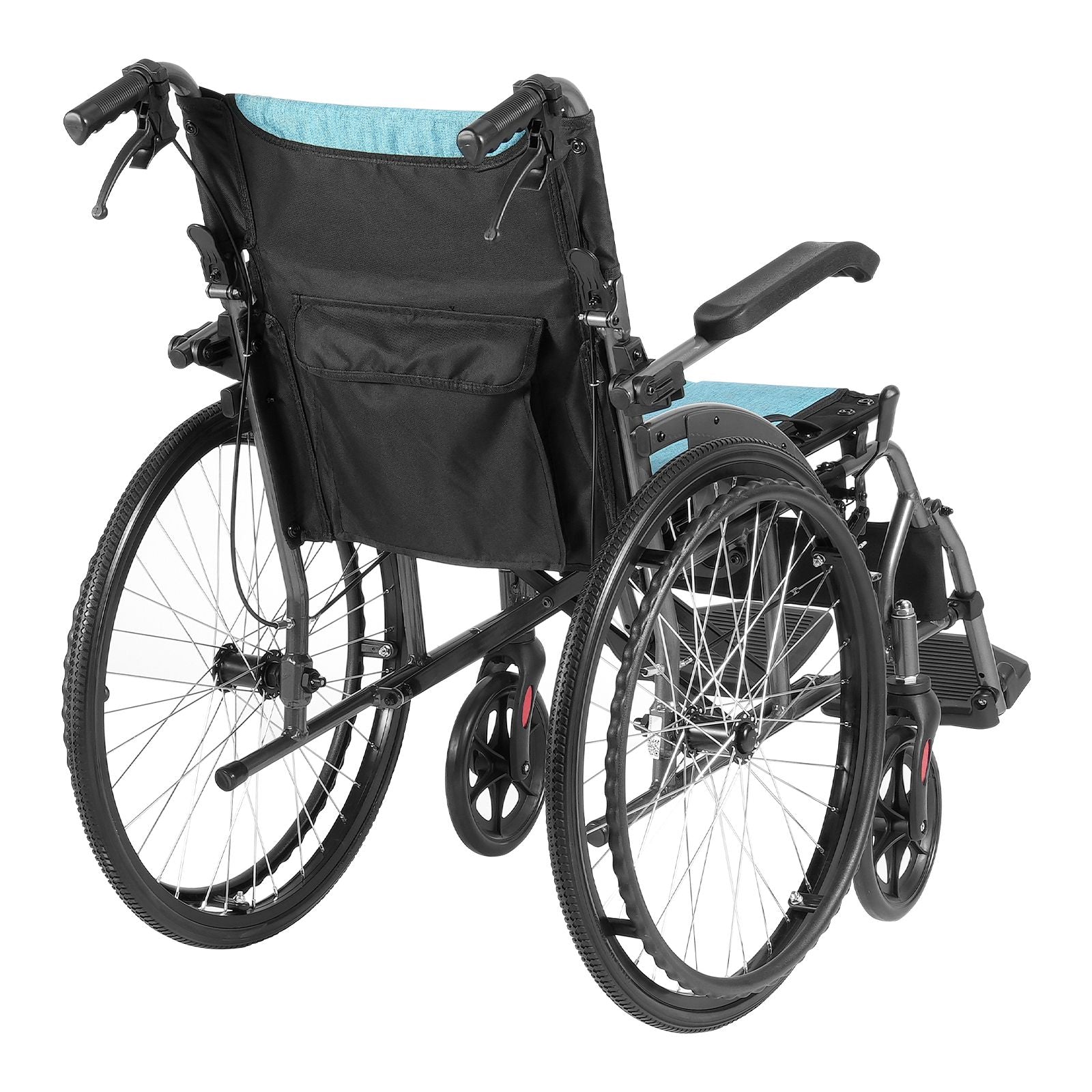 Wheelchair, Durable Aluminum Alloy Ultra-Lightweight Wheelchairs, Portable Wheelchair with Flip-Back Desk-Length Arms, 3-Position Adjustable Footrests, 18-Inch Wide Seat, 250lbs Weight Capacity