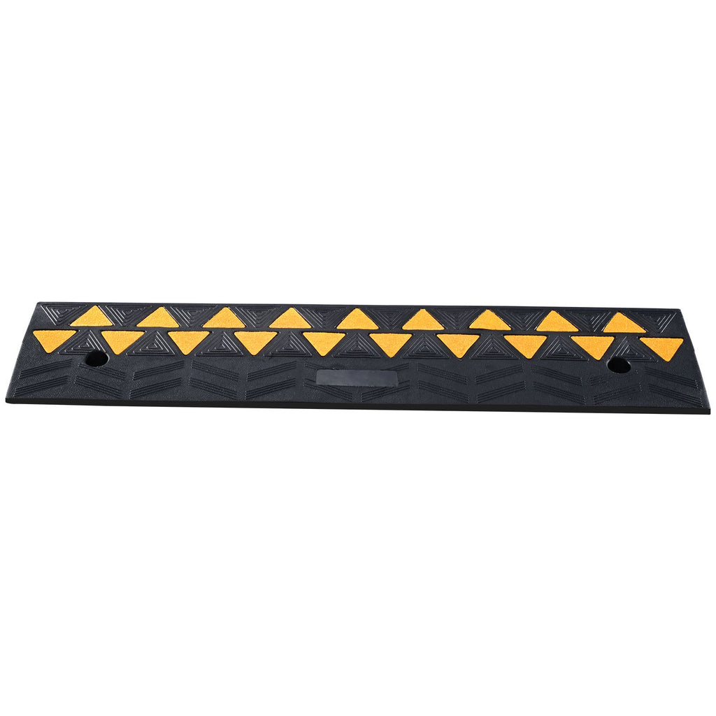 Rubber Curb Ramp 9.4 cm Rise Height Sidewalk Curb Ramp, 25 cm Width 100 cm Length Driveway Ramp for Curb, 15T Heavy Duty Rubber Ramp for Forklifts, Trucks, Buses, Cars, Wheelchairs, Bikes