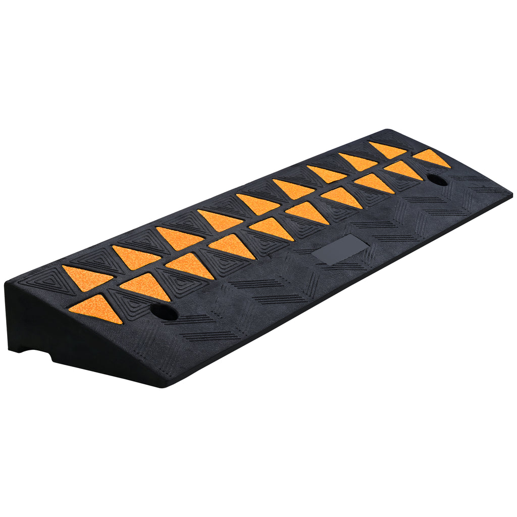 Rubber Curb Ramp 9.4 cm Rise Height Sidewalk Curb Ramp, 25 cm Width 100 cm Length Driveway Ramp for Curb, 15T Heavy Duty Rubber Ramp for Forklifts, Trucks, Buses, Cars, Wheelchairs, Bikes