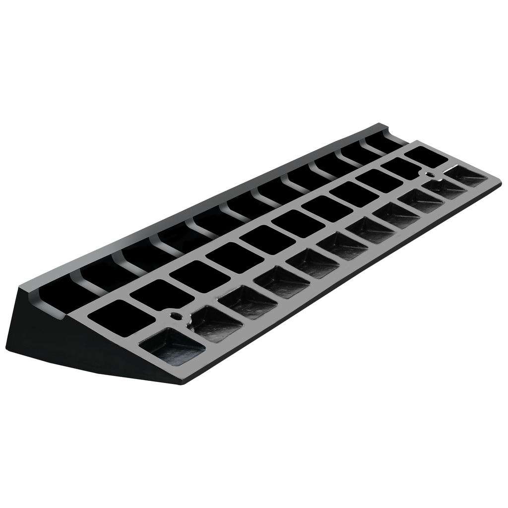 Rubber Curb Ramp 9.4 cm Rise Height Sidewalk Curb Ramp, 25 cm Width 100 cm Length Driveway Ramp for Curb, 15T Heavy Duty Rubber Ramp for Forklifts, Trucks, Buses, Cars, Wheelchairs, Bikes
