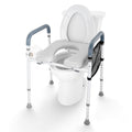 Raised Toilet Seat, 7-Position Height Adjustment 655-805 Mm, 158.7 kg Weight Capacity, with Comfort Padded Aluminum Frame, Universal Toilet Seat Riser, for Elderly, Handicap, Pregnant, Medical