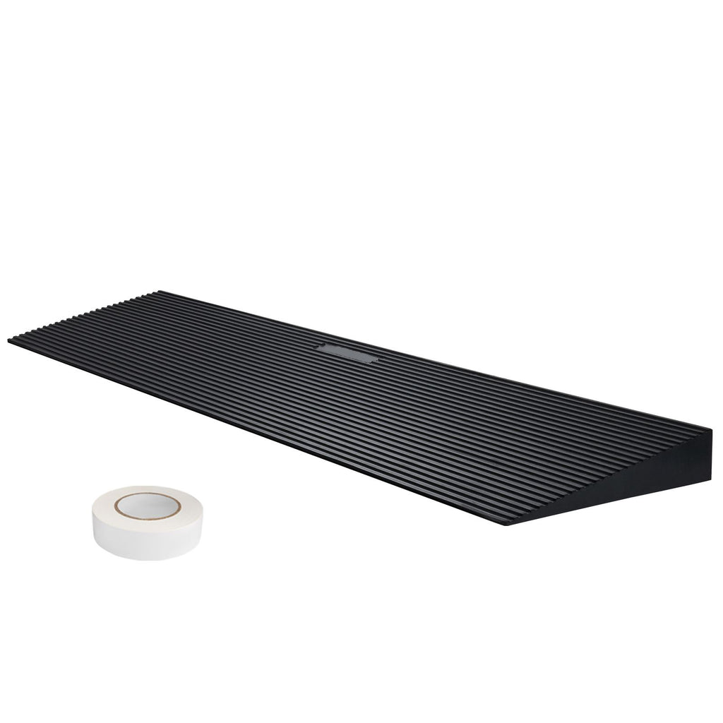 3 cm Rise Cuttable Threshold Ramp for Sweeping Robot, 90 cm Wide Natural Rubber Wheelchair Ramp, Non-Slip Solid Rubber Ramp with Double-Sided Tape for Doorways, Driveways, Bathroom, Smooth Tile