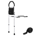 Bed Rail for Elderly, Bedside Assist Rails with Supporting Leg and PU Handrail, Adjustable Height Carbon Steel Pipe Bedside Cane, Bed Bars for Seniors & Patients, Fits King, Queen, Full, Twin