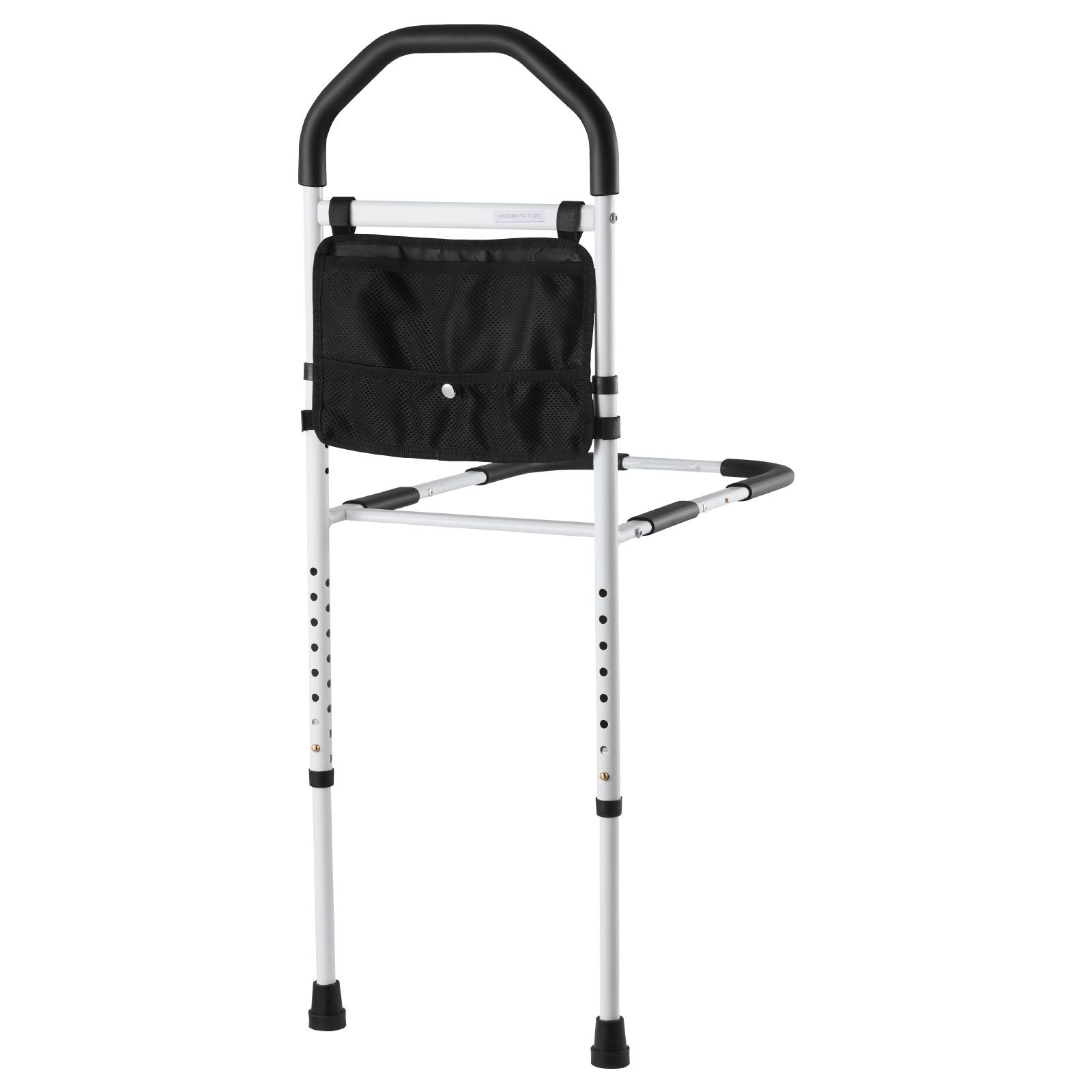 Bed Rail for Elderly, Bedside Assist Rails with Supporting Leg and PU Handrail, Adjustable Height Carbon Steel Pipe Bedside Cane, Bed Bars for Seniors & Patients, Fits King, Queen, Full, Twin