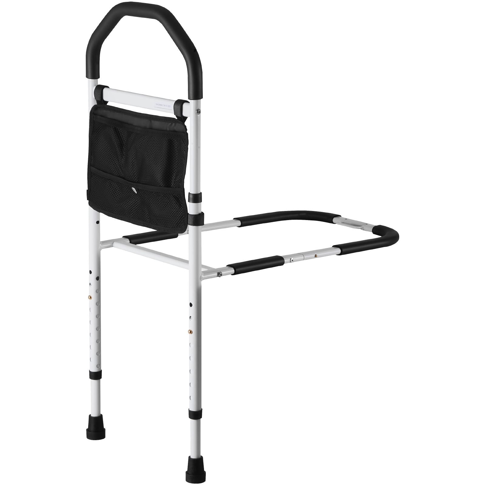 Bed Rail for Elderly, Bedside Assist Rails with Supporting Leg and PU Handrail, Adjustable Height Carbon Steel Pipe Bedside Cane, Bed Bars for Seniors & Patients, Fits King, Queen, Full, Twin
