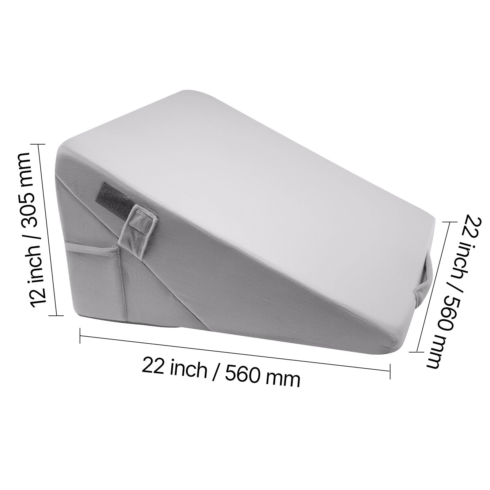 Bed Wedge Pillow for Sleeping, Adjustable Orthopedic Bed Wedge, 25D High-Density Foam Filling & Soft Washable Cover, Post Surgery Pillow for Acid Reflux, Back Pain, Snoring Relief, Light Grey