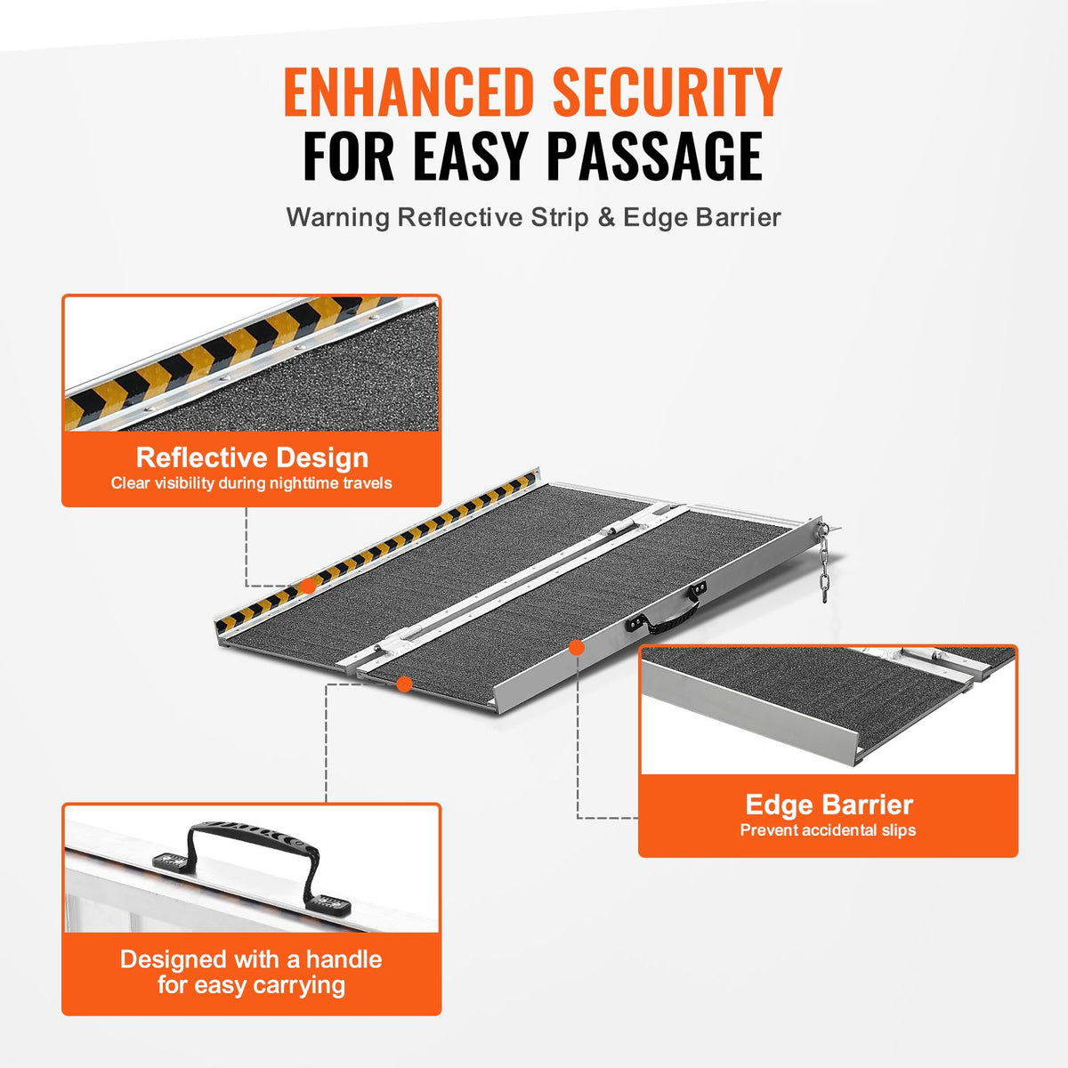 Portable Wheelchair Ramp 2FT, Non-Slip Aluminum Folding Handicap Ramp, Door Threshold Ramps for Wheelchair for Home,Wheel Chair Ramp Steps, Cars, Scooter, Cart, Curbs, Stairs