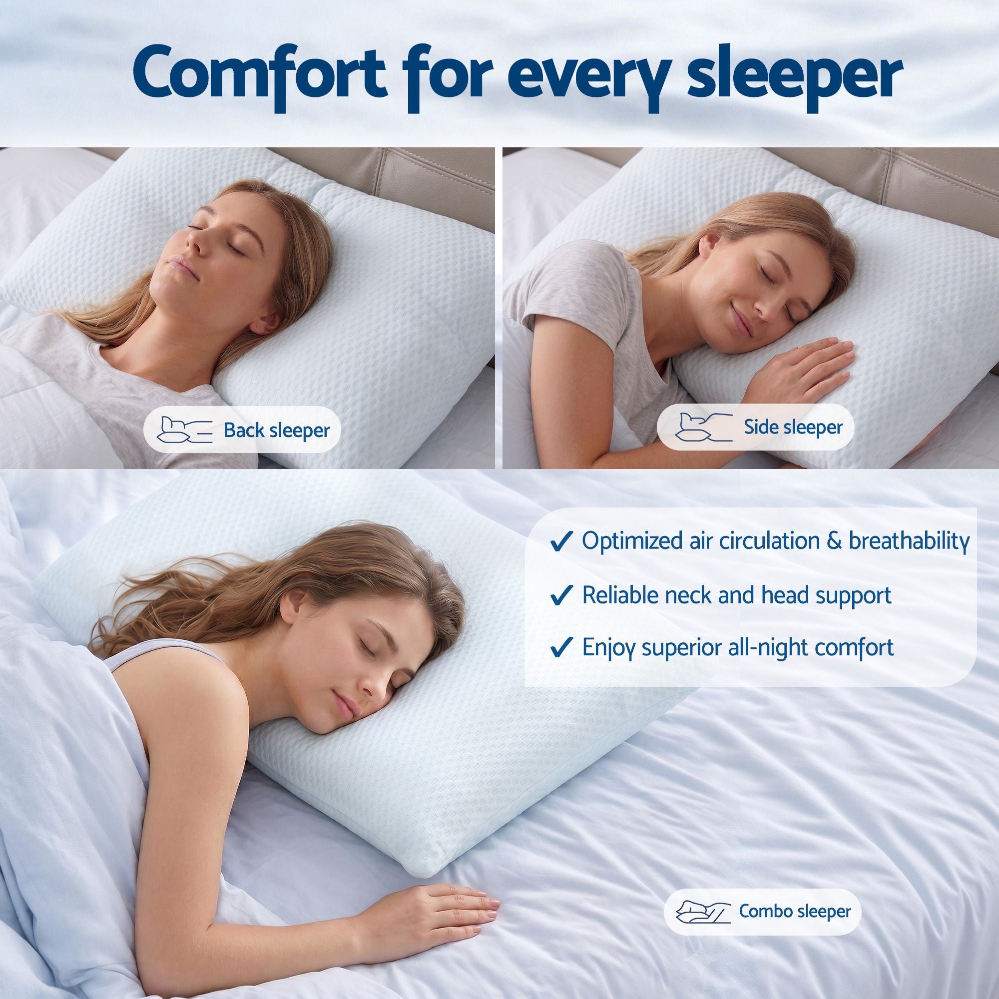 RoomSense Cooling Memory Foam Pillow Pillows 1 Pack, Anti-Flattening Bed Pillows for Hot Sleepers, Adjustable Shredded Gel Side Sleeper Pillow for Neck Support, Washable Cover, 72x50x15cm